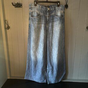 Medium wash wide leg baggy jeans #denim #wideleg